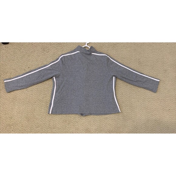 Rafaella Petites Activewear Jacket Size Large Full Zip Heather Gray White Trim - Picture 6 of 11